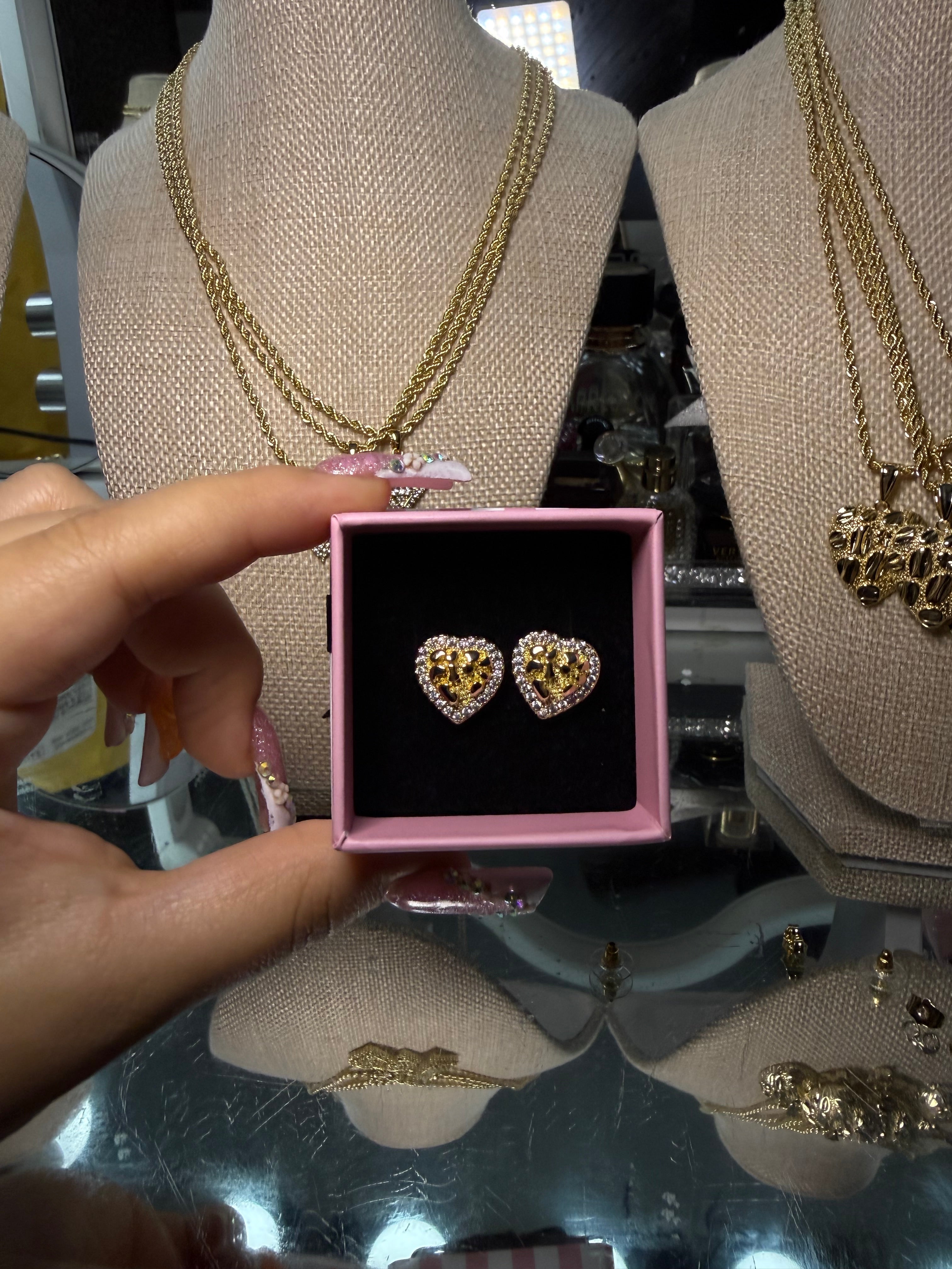 DMND HRT NUGGET EARRINGS
