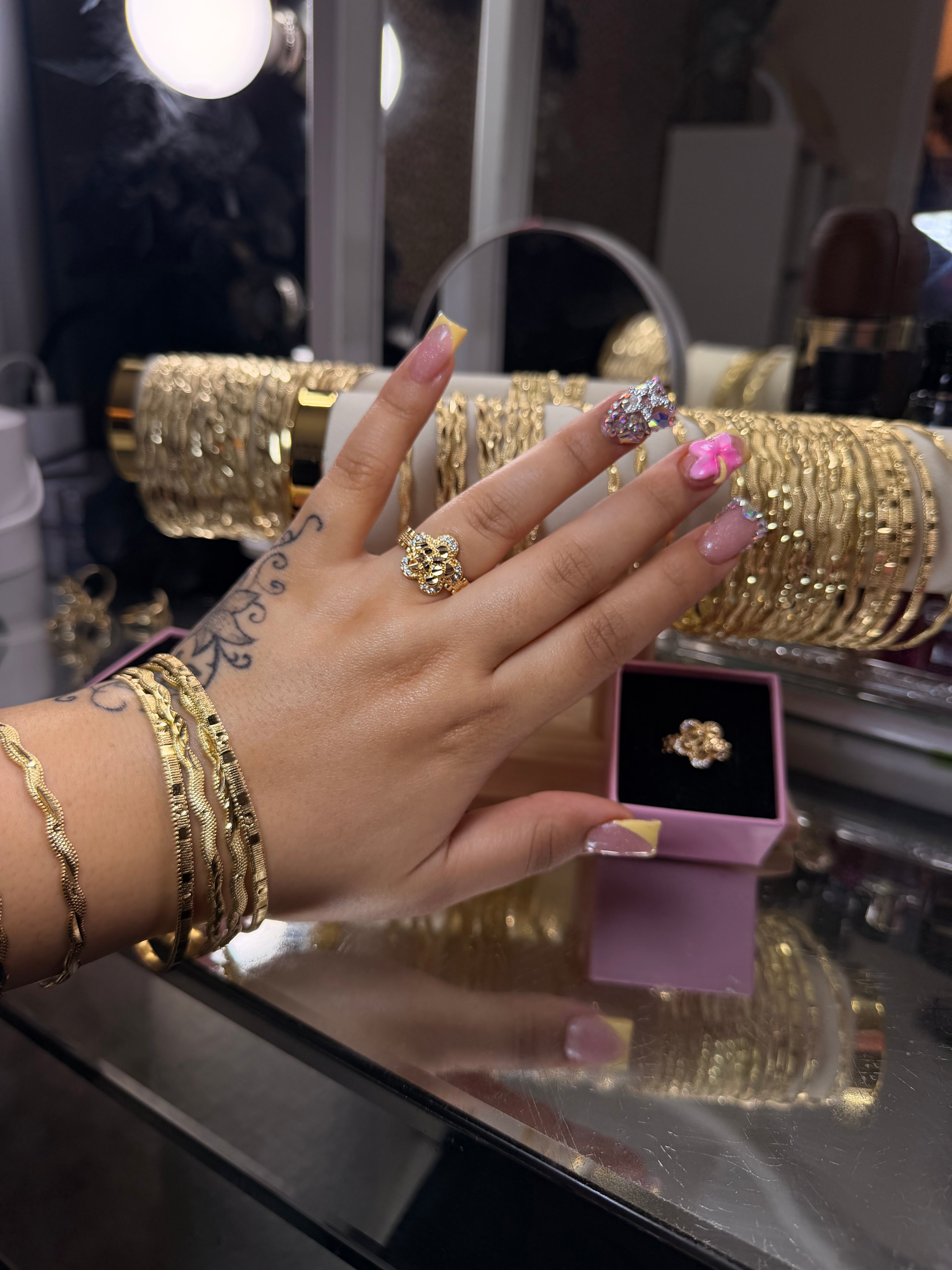 FLOWER NUGGET ROLEX RING